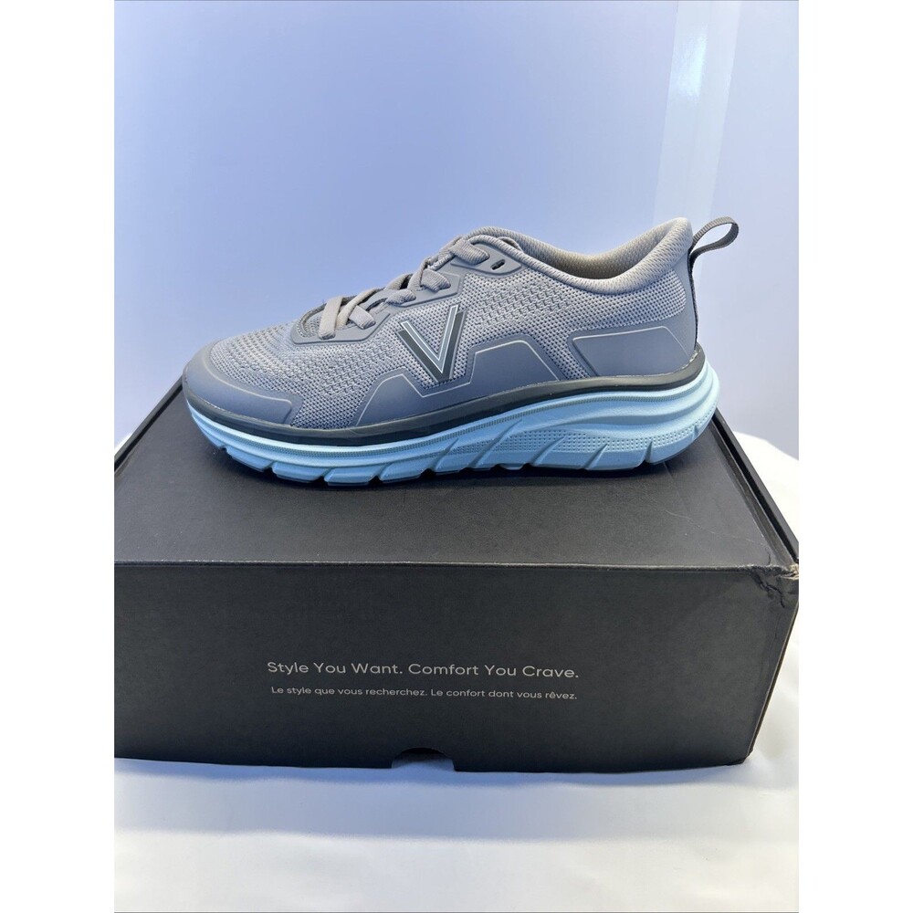 Vionic Max Walk Sneakers Gray/White Gray Laces Mesh Top Men SZ 7.5